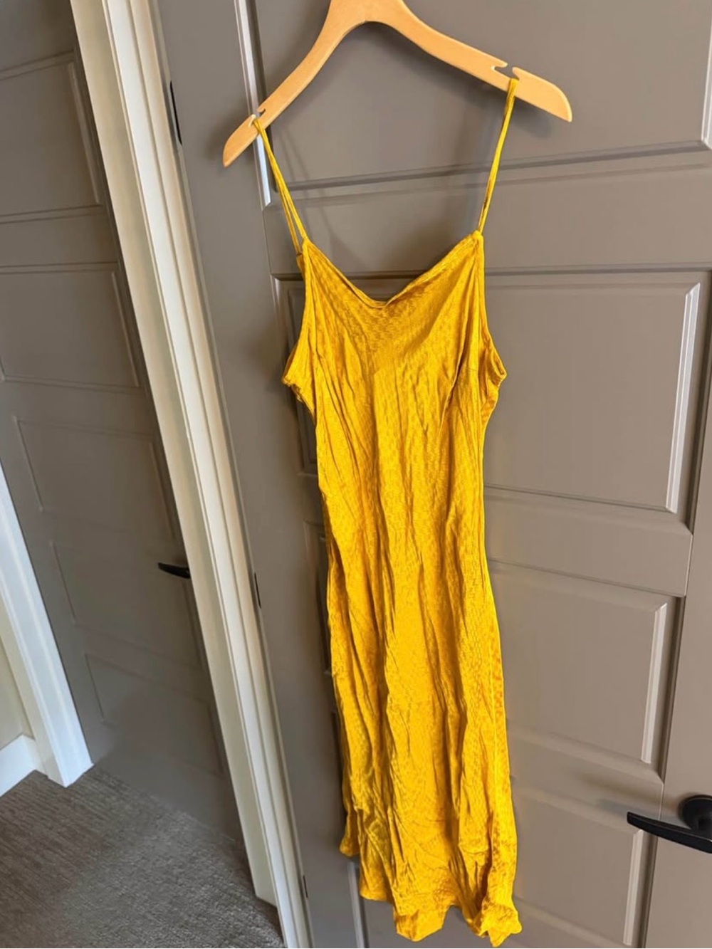 a new day Yellow Slip Midi Dress with Spaghetti Straps